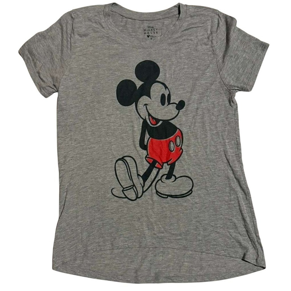 Disney Mickey Mouse Heather Gray Graphic T-Shirt Womens Medium